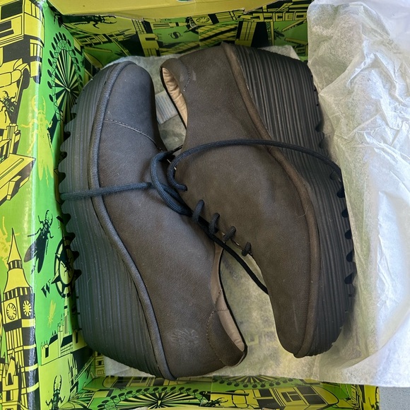 FLY LONDON YUMI683FLY CUPIDO NICOTINE grey/black/brown Shoes size 39 size 8 - Picture 3 of 13